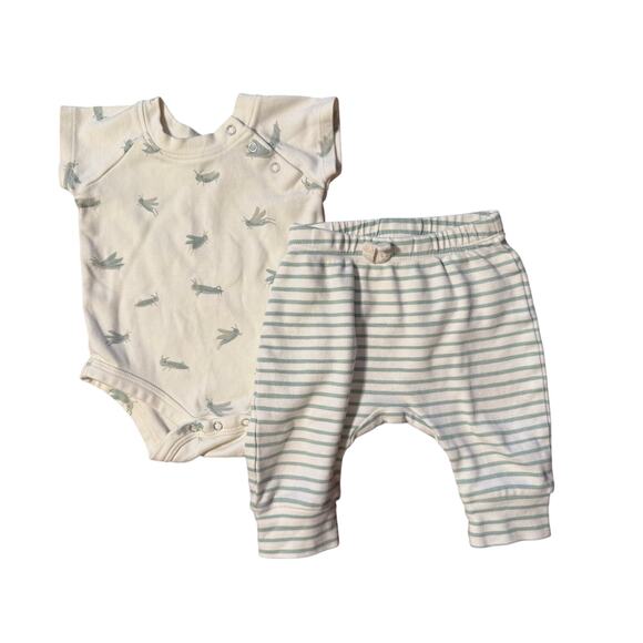 Pehr 0-3m Grasshopper Print Organic Cotton Baby Outfit Set - Picture 1 of 7